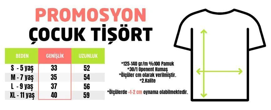 Ay Yıldız Baskılı Promosyon Çocuk Tişört - Kırmızı görünüm 13