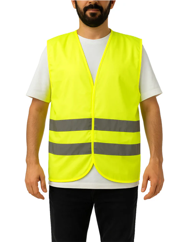 Sarı - Yeşil Reflektörlü İkaz Yeleği - Güvenlik Yeleği Fosforlu