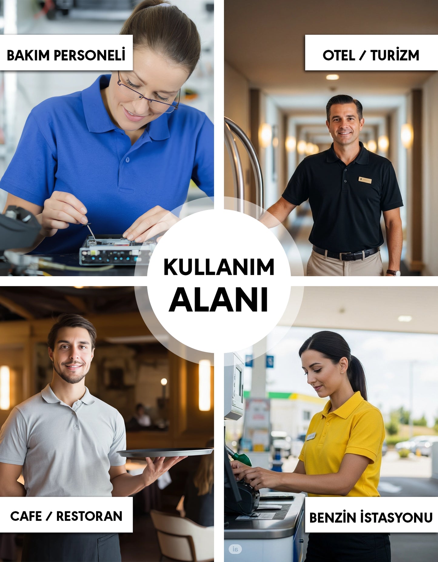 Polo Yaka Beyaz Tişört - Miel Event