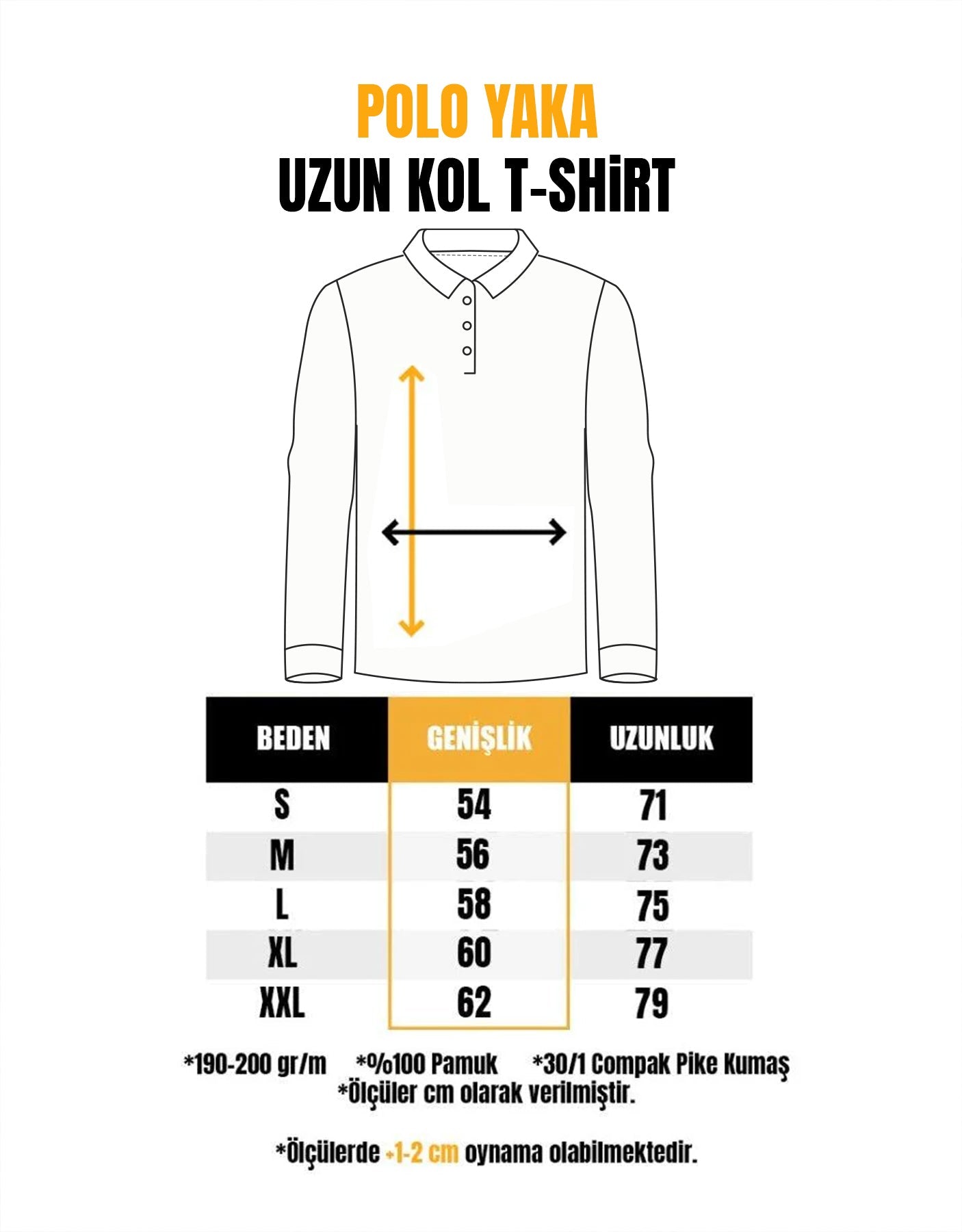 Siyah polo yaka uzun kollu logo baskılı personel giyim