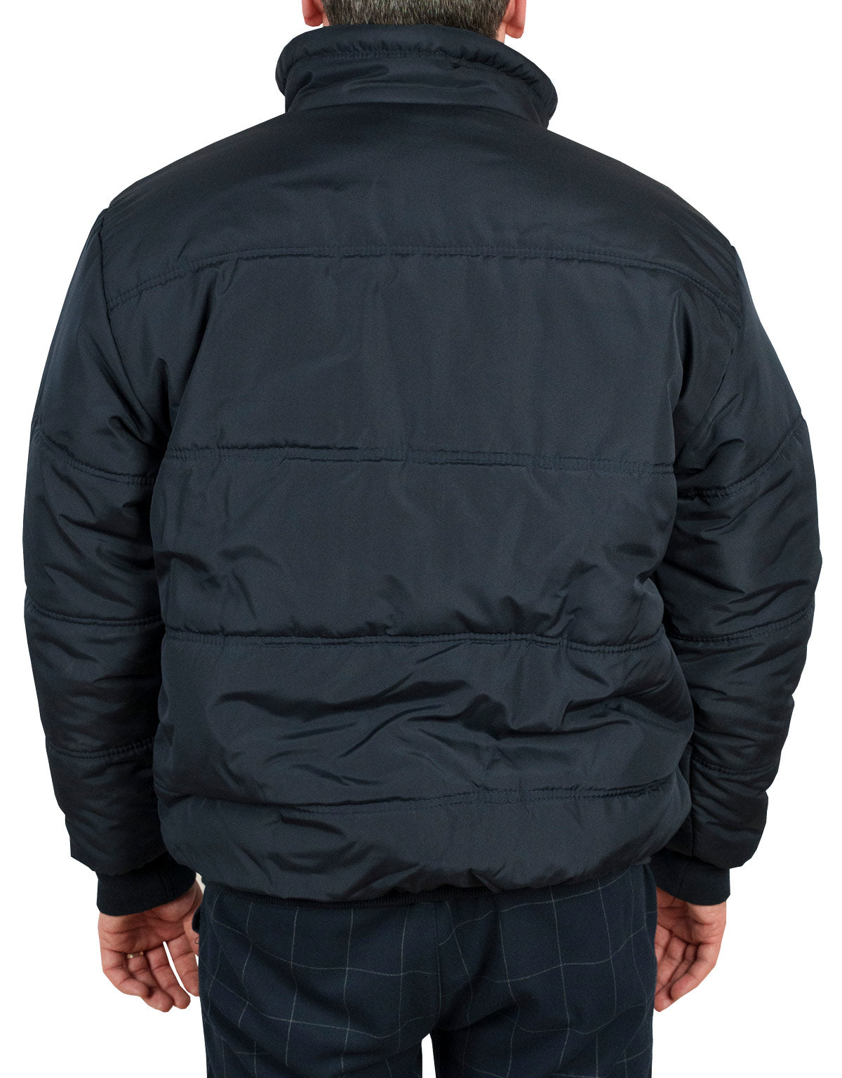 Toptan Lacivert Dik Yaka Şişme Mont | Standart Kalıp İş Montu (Özelleştirilebilir)