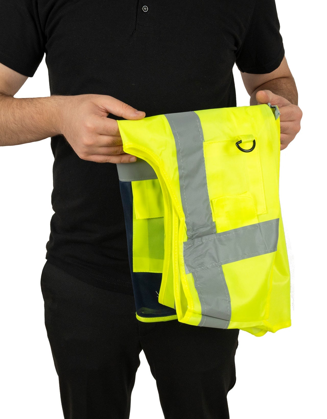 Reflektörlü (Fosforlu) Mühendis İkaz Yeleği | Sarı Lacivert Hi-Vis