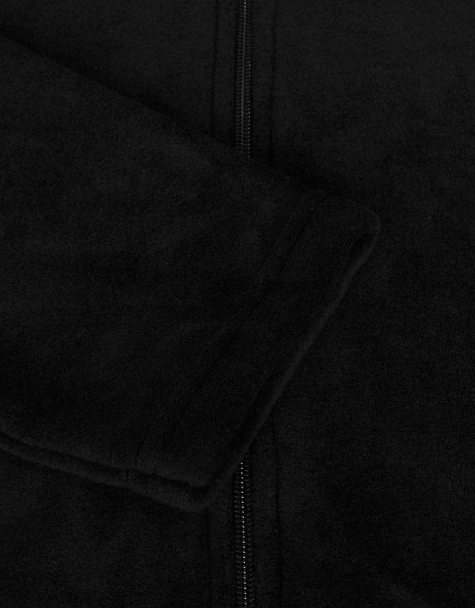 Nakış Baskılı Fermuarlı Polar - Siyah - istetisort.com