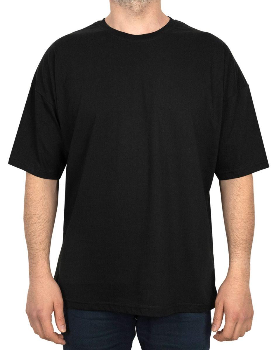 Oversize Bisiklet Yaka Baskısız Tişört Siyah Modeller – istetisort.com