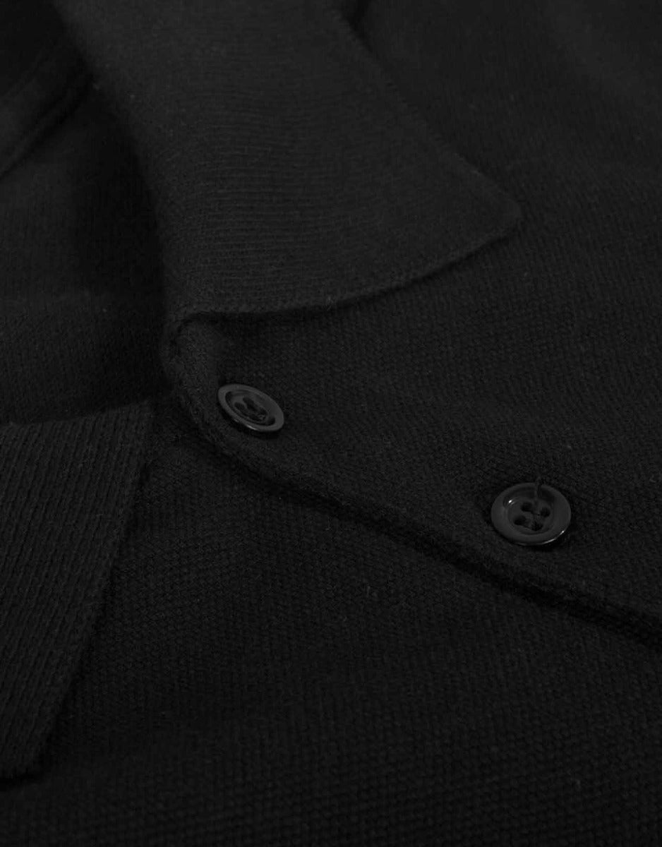 Uzun Kollu Sweatshirt - Polo Yaka Siyah - istetisort.com