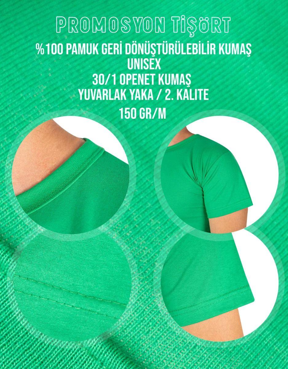 Baskılı Promosyon Tişört Yeşil Renk - istetisort.com