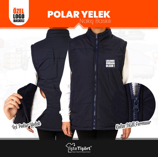 Baskılı Toptan Polar Yelek 