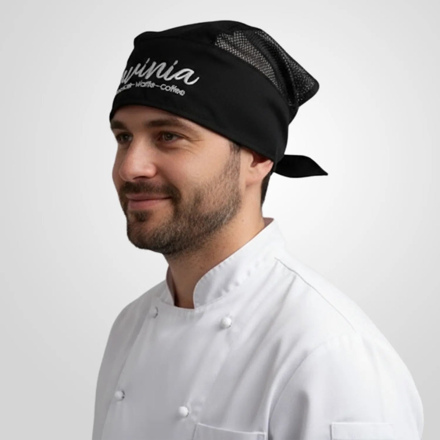 Baskılı Premium Unisex Fileli Siyah Aşçı Bonesi