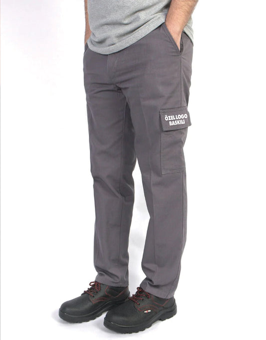 Baskılı İş Pantolonu - Gri (Özelleştirilebilir)
