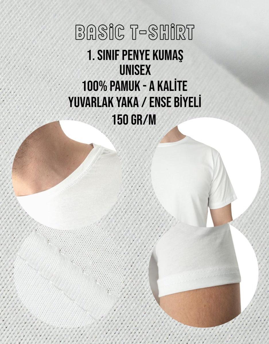 Basic T-shirt Beyaz - Baskılı - istetisort.com