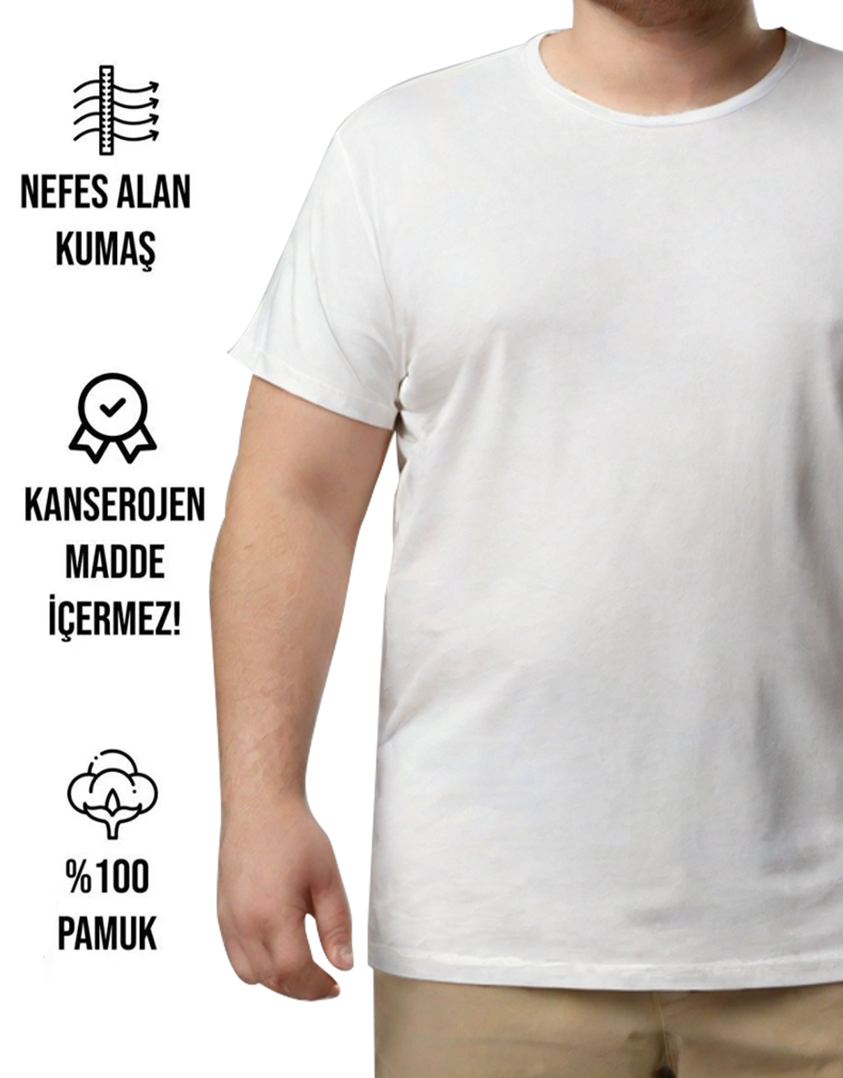 Büyük Beden T-shirt - Beyaz