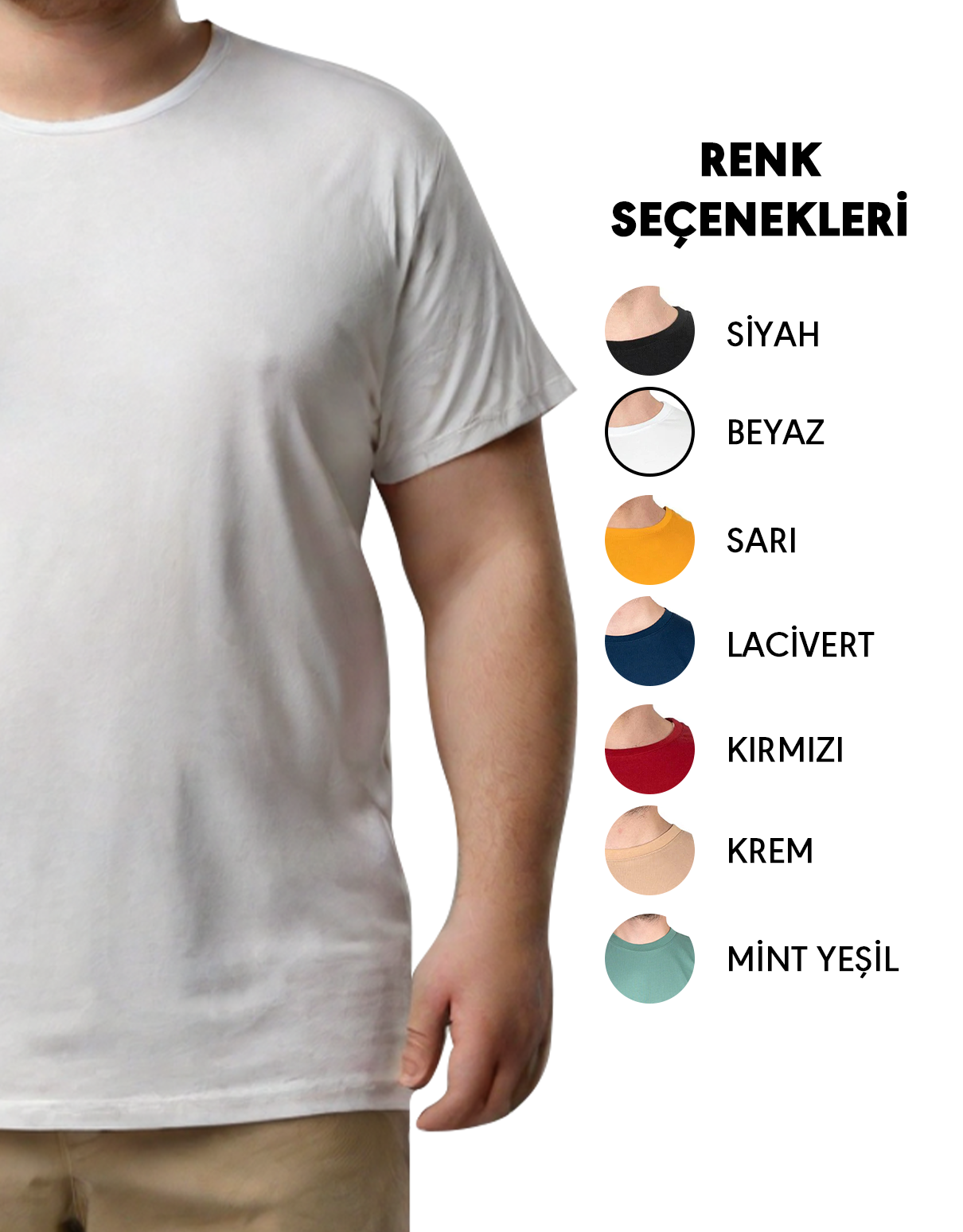 Büyük Beden T-shirt - Beyaz