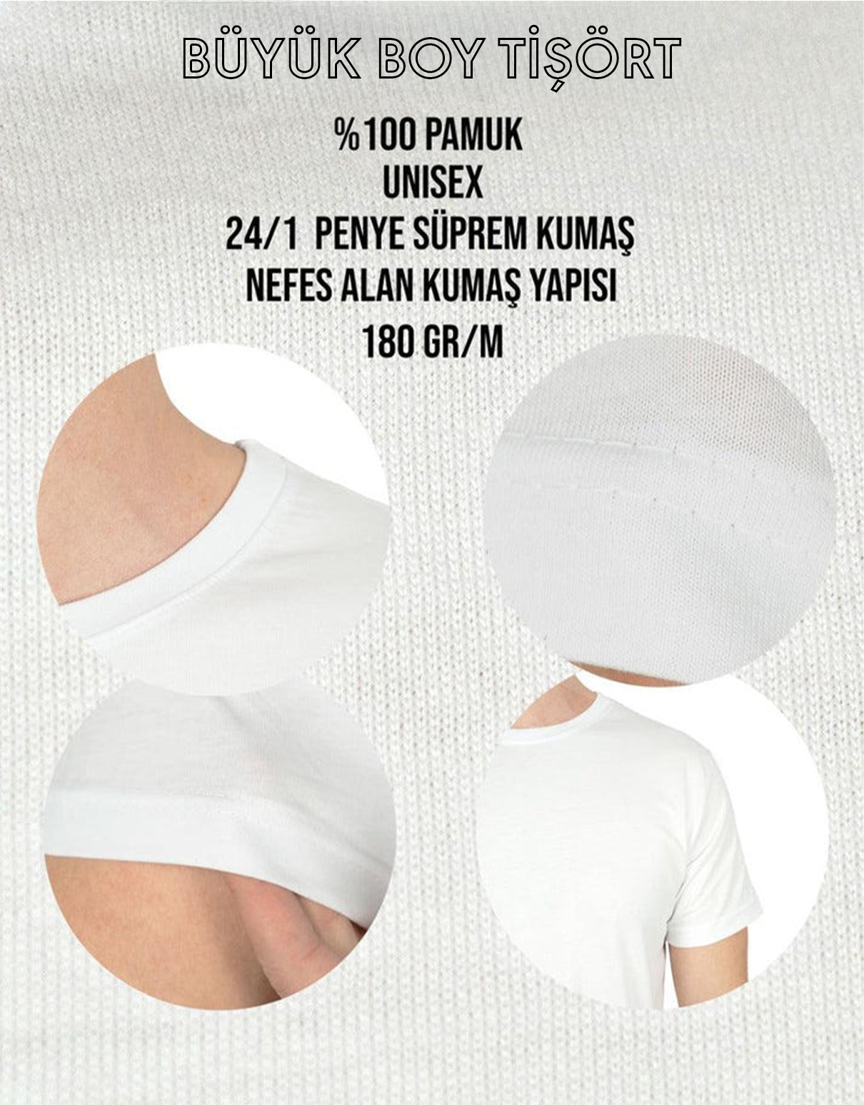 Büyük Beden T-shirt - Beyaz