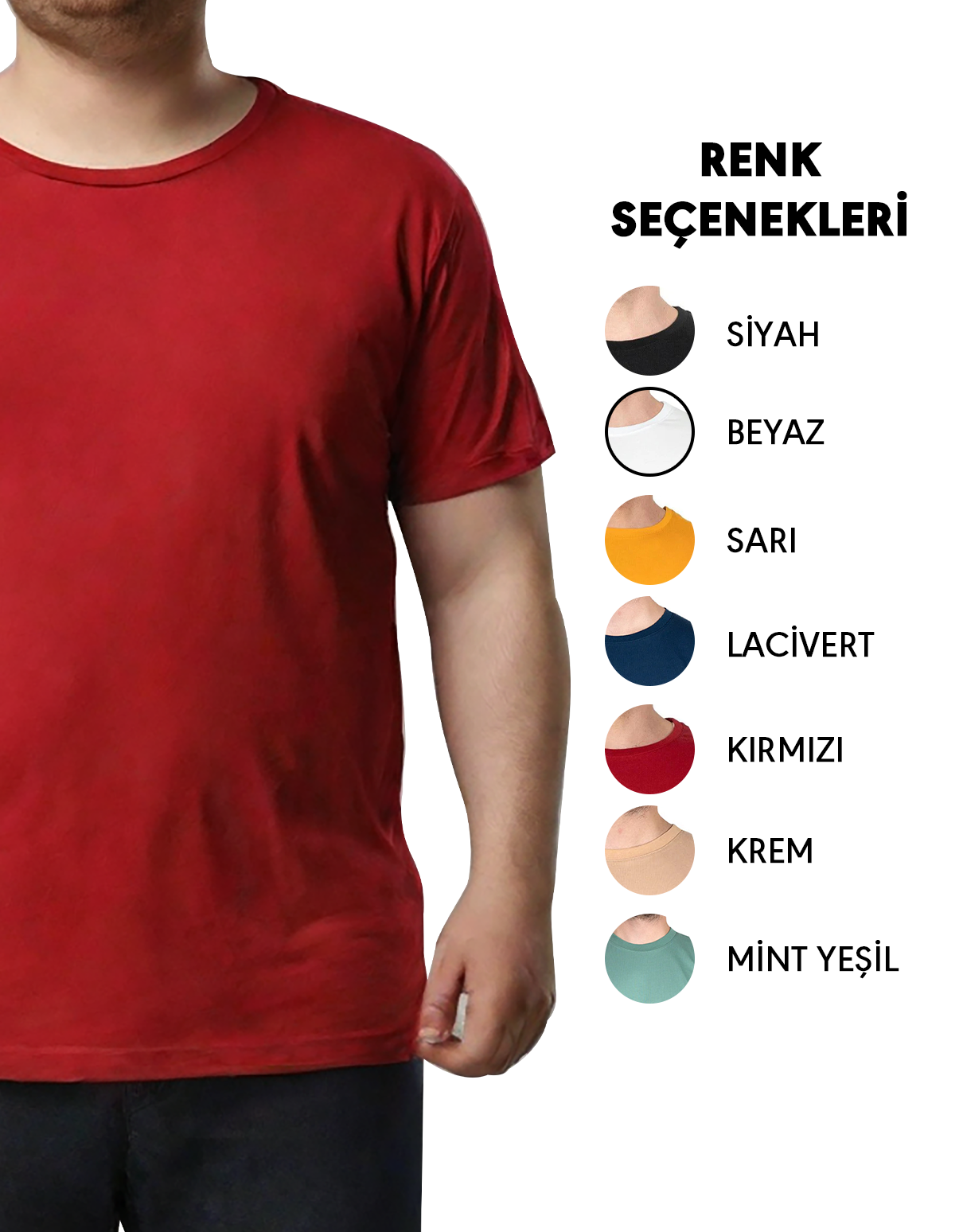 Büyük Beden Tişört - Kırmızı
