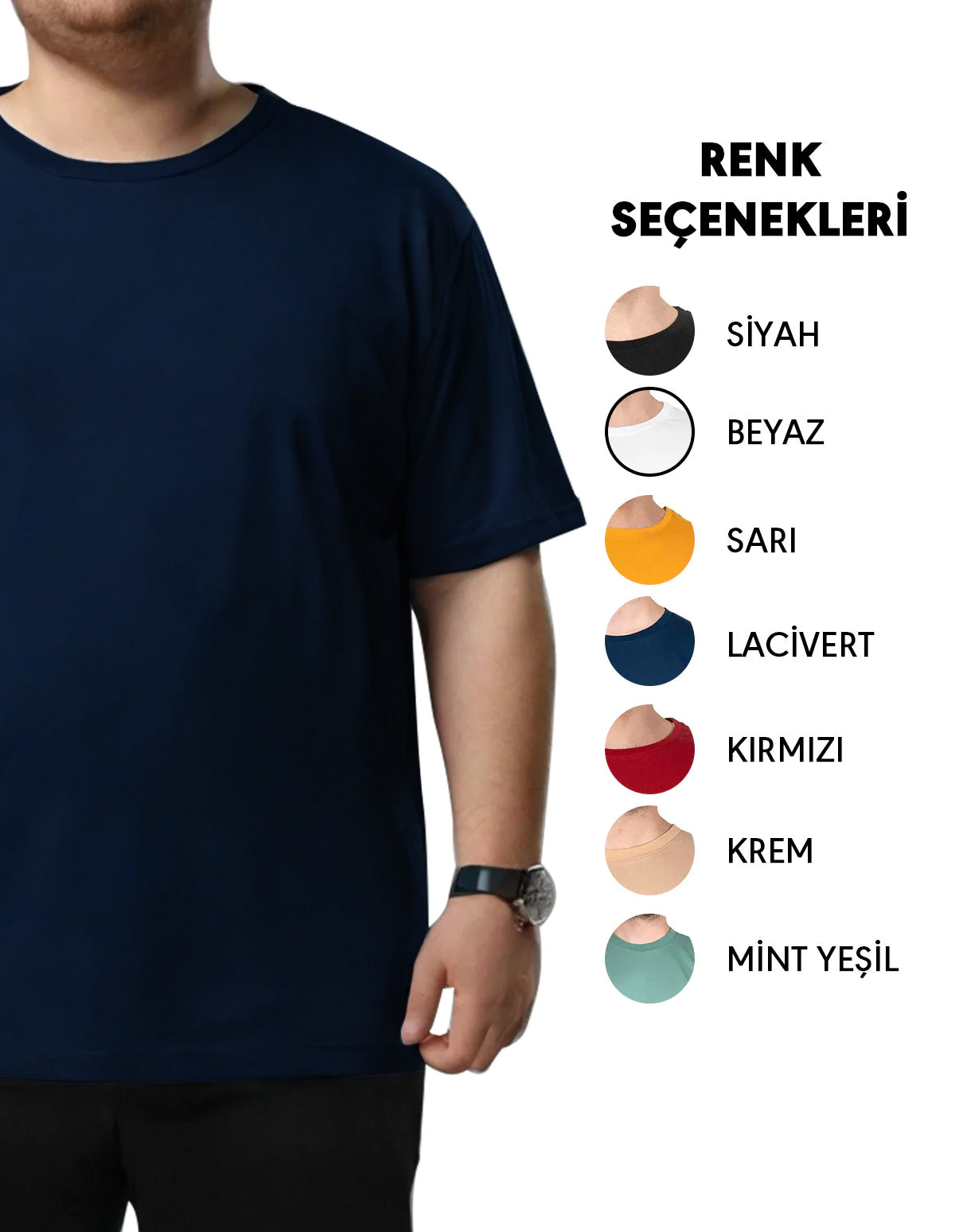 Büyük Beden Tişört -  Lacivert (Özelleştirilebilir)