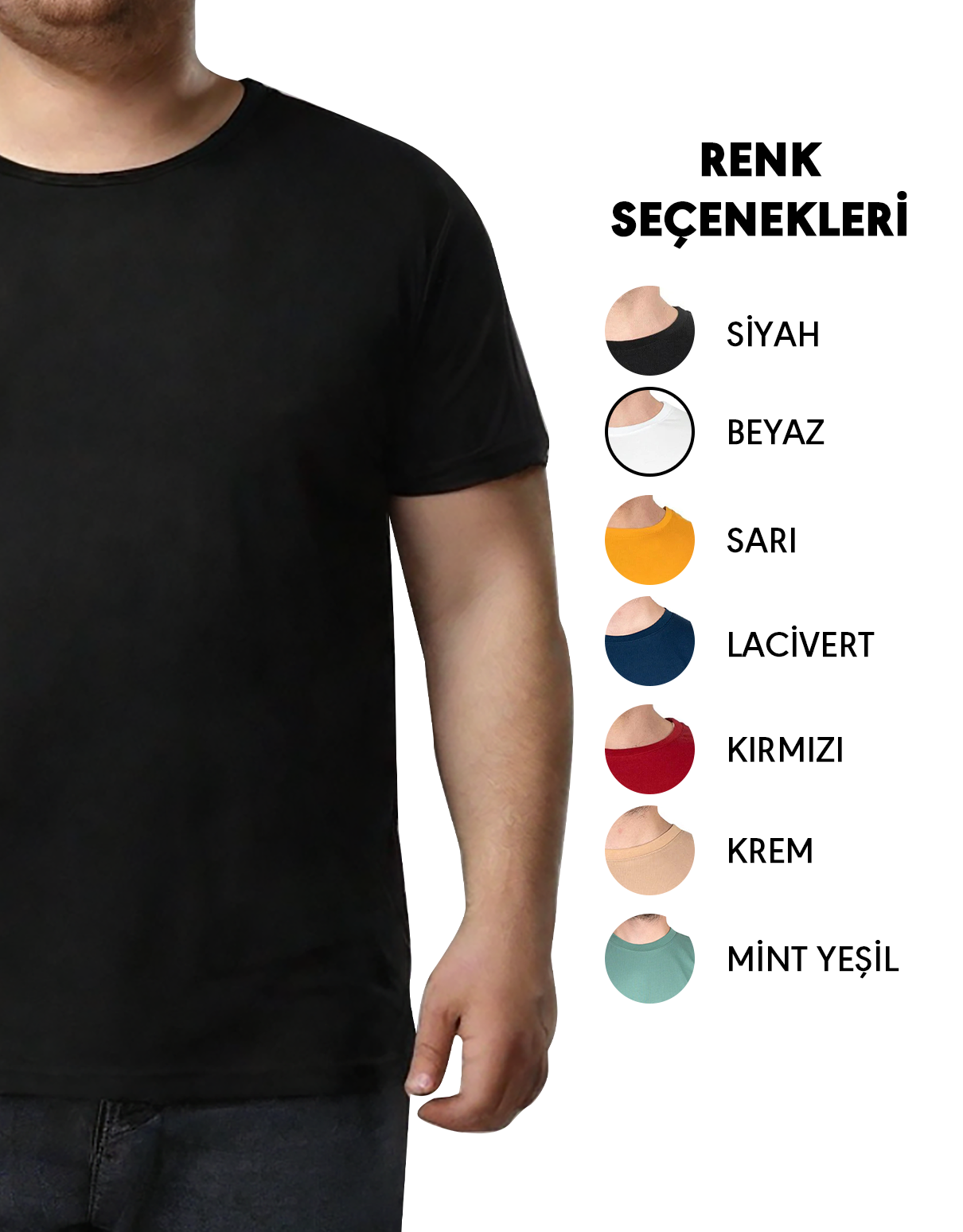 Büyük Beden T-shirt - Siyah