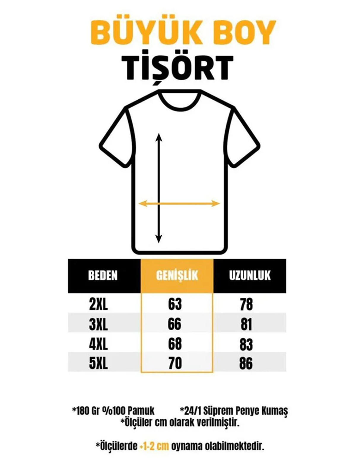 Büyük Beden T-shirt - Siyah