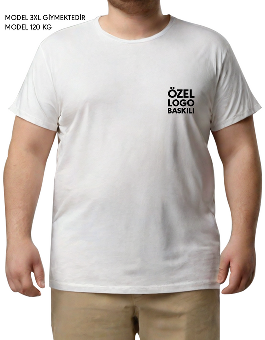 Büyük Beden T-shirt - Beyaz (Özelleştirilebilir)