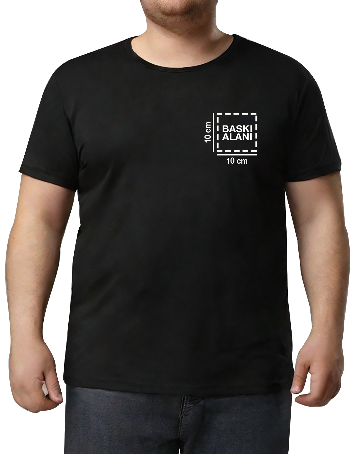 Büyük Beden T-shirt - Siyah (Özelleştirilebilir)