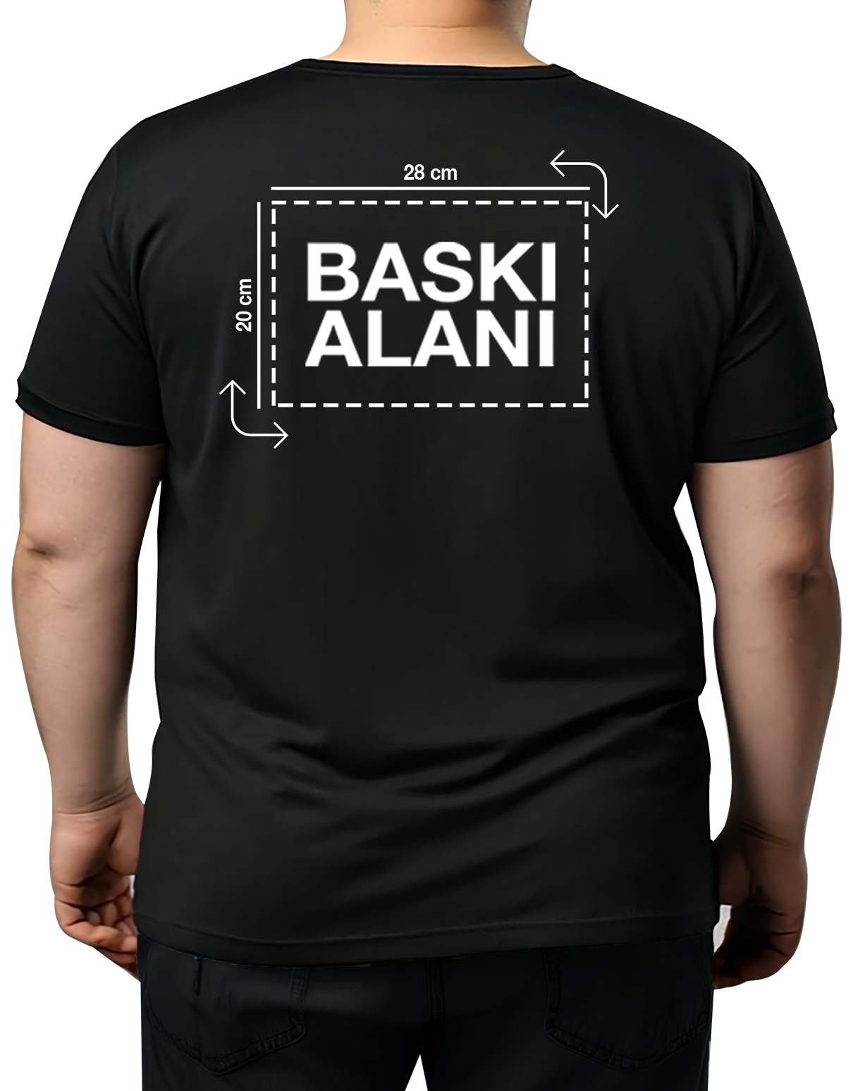 Büyük Beden T-shirt - Siyah (Özelleştirilebilir)