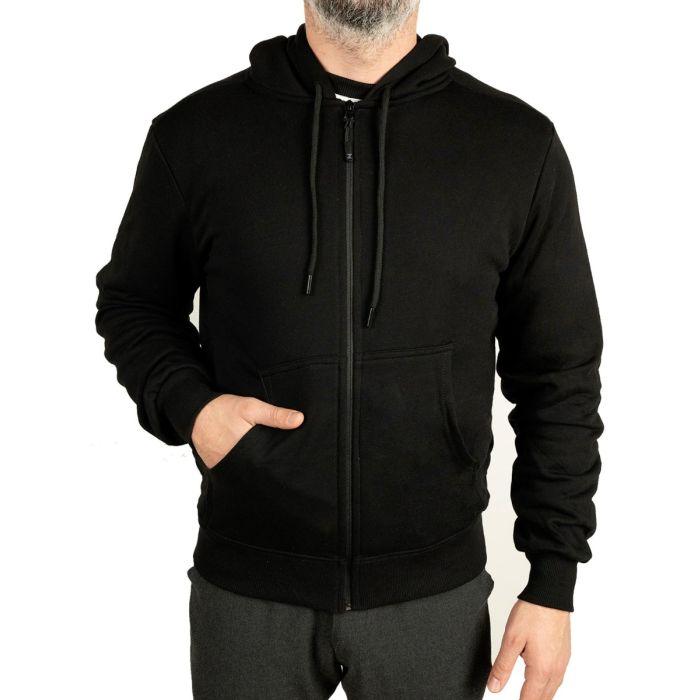 Kapüşonlu ve Fermuarlı Sweatshirt - 3 İplik, Şardonsuz - istetisort.com