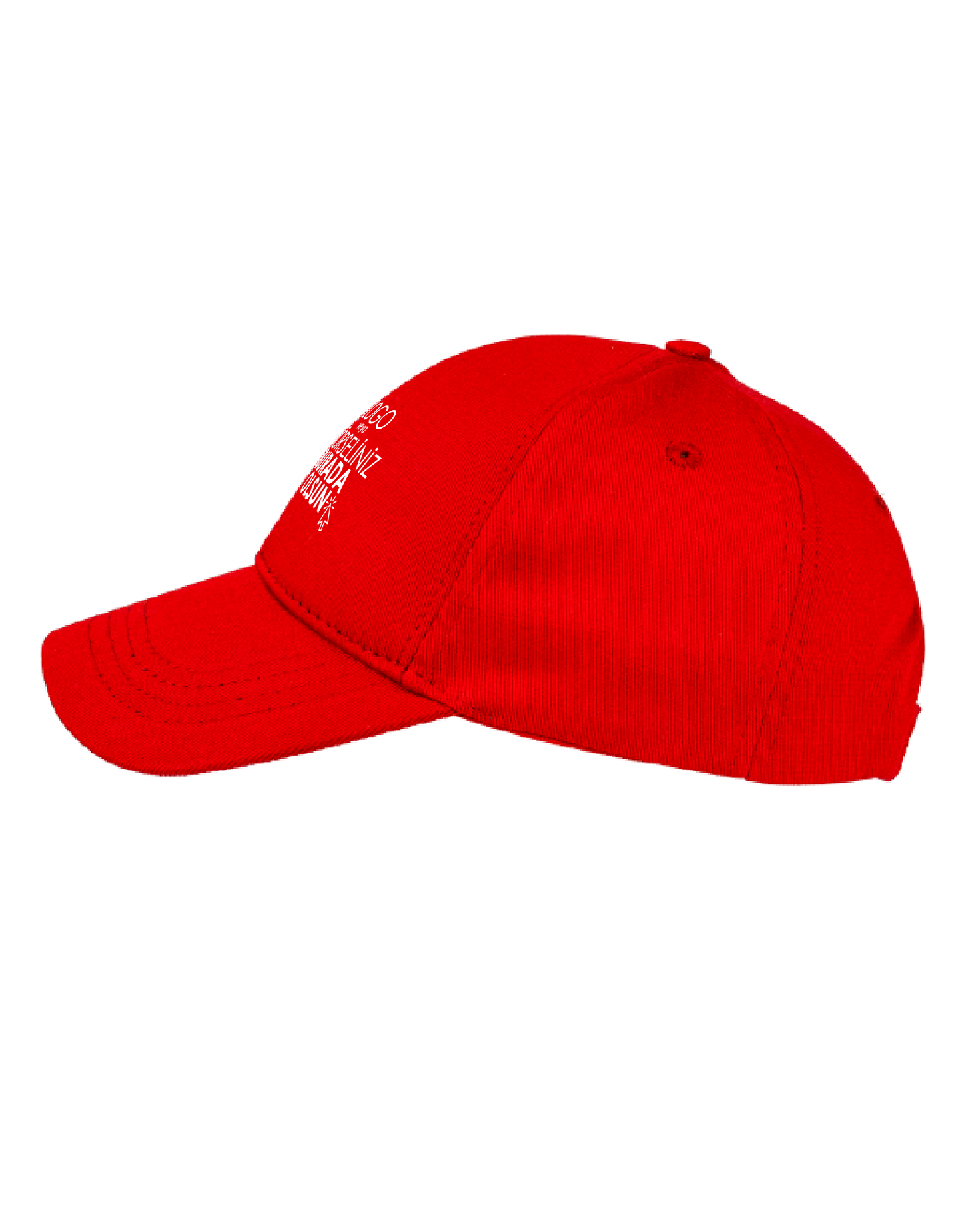 Premium Gabardin Şapka - Kırmızı (Özelleştirilebilir)