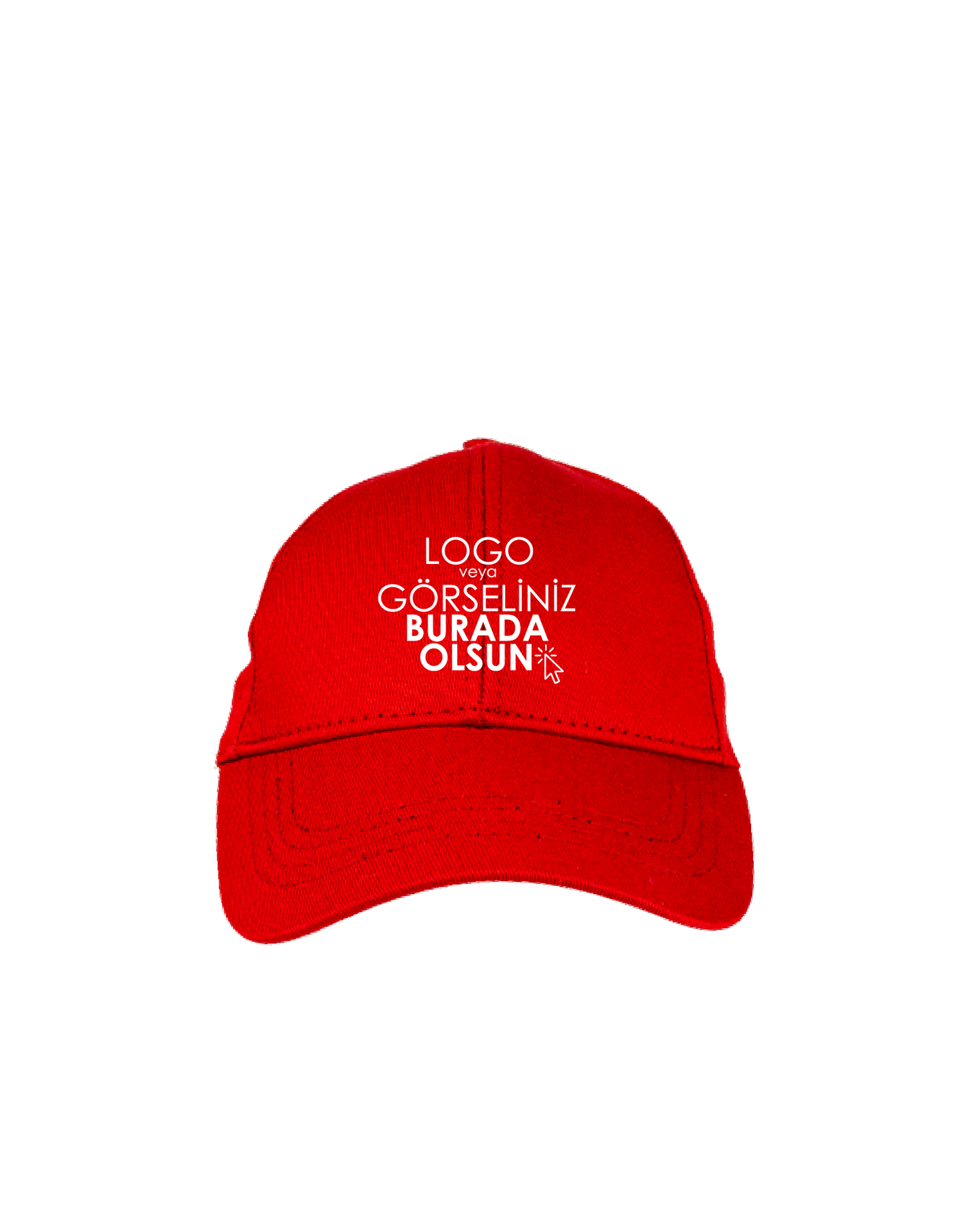 Premium Gabardin Şapka - Kırmızı (Özelleştirilebilir)
