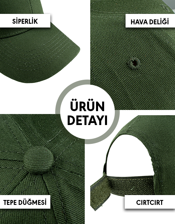Premium Gabardin Şapka - Koyu Yeşil