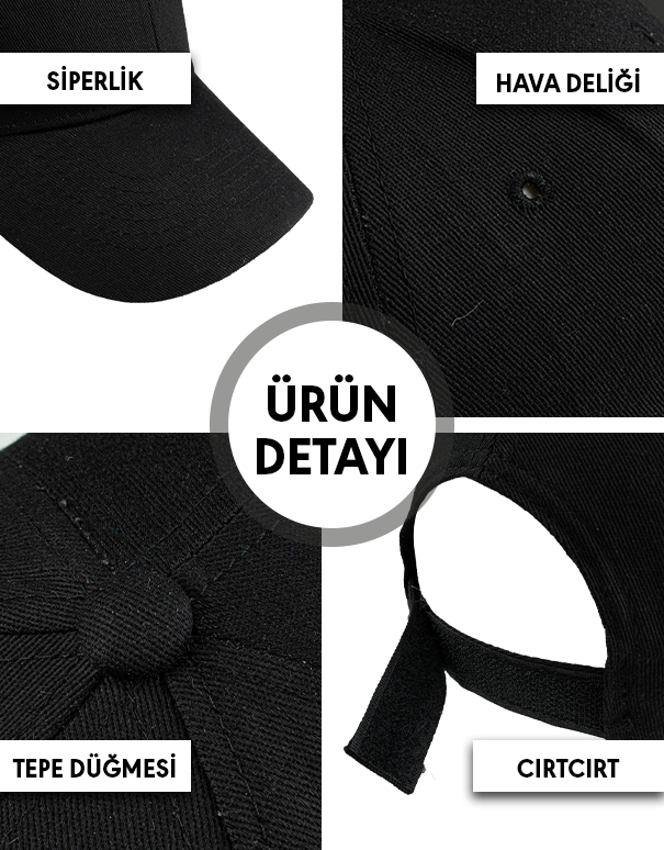 Premium Gabardin Şapka - Siyah