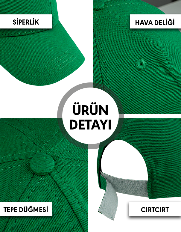 Premium Gabardin Şapka - Yeşil