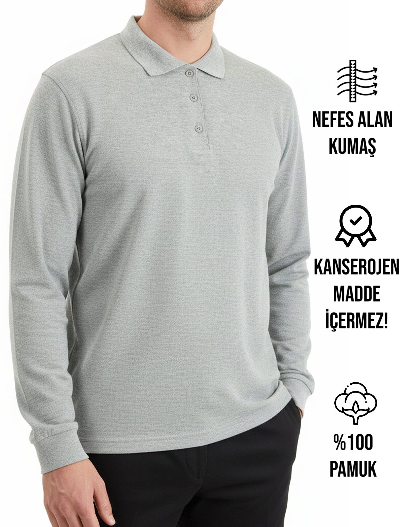Toptan gri logo baskılı iş kıyafeti polo yaka tişört