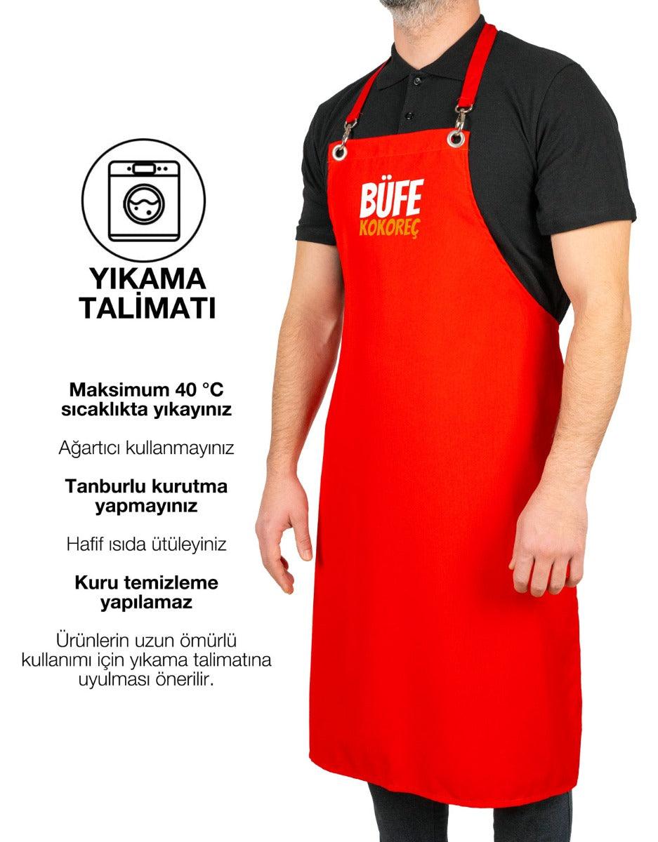 Baskılı MasterChef Mutfak Önlüğü - Kırmızı - istetisort.com