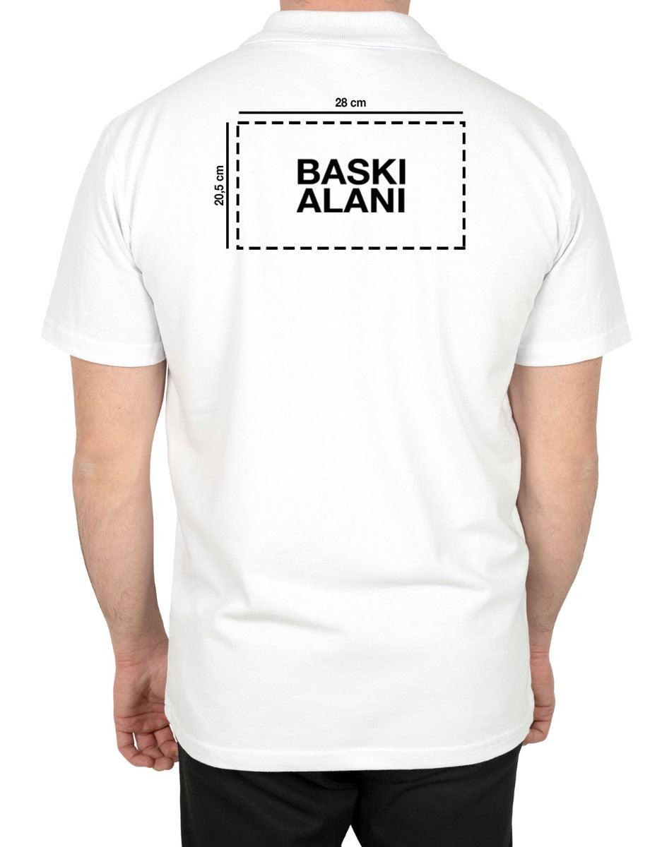 Polo Yaka Beyaz Tişört - Dijital Baskılı - istetisort.com