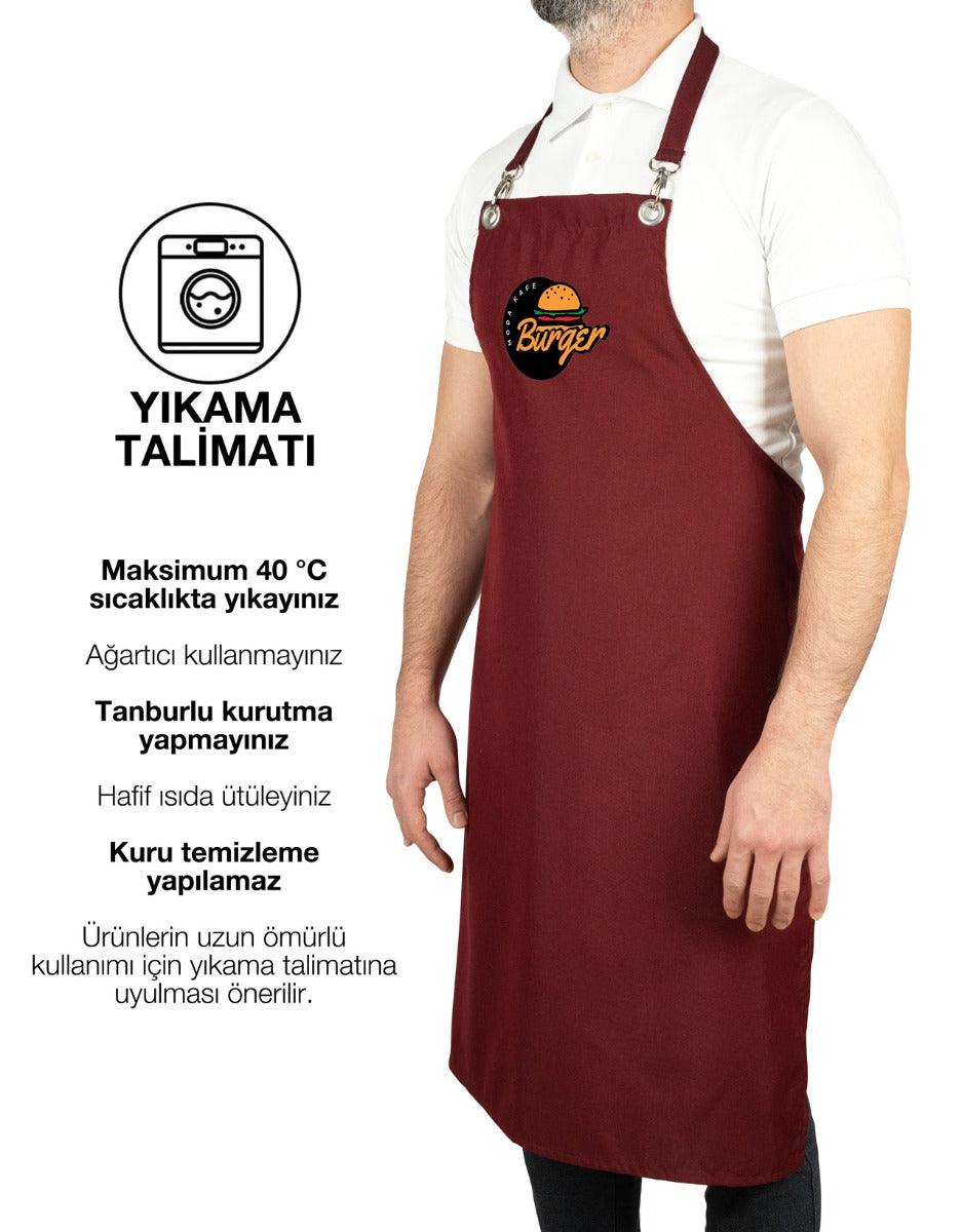 Baskılı MasterChef Mutfak Önlüğü - Bordo - istetisort.com