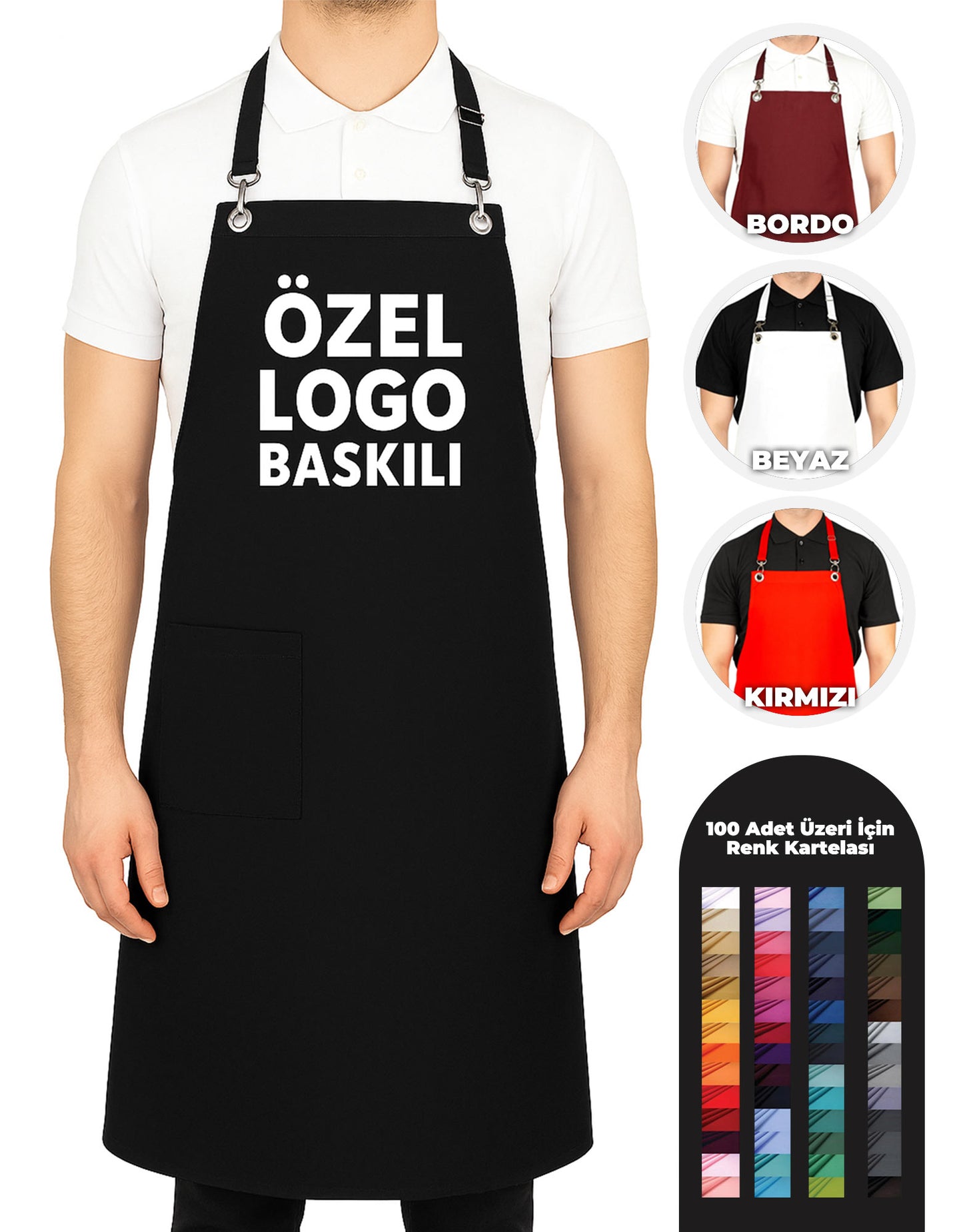 Baskılı MasterChef Mutfak Önlüğü - Bordo