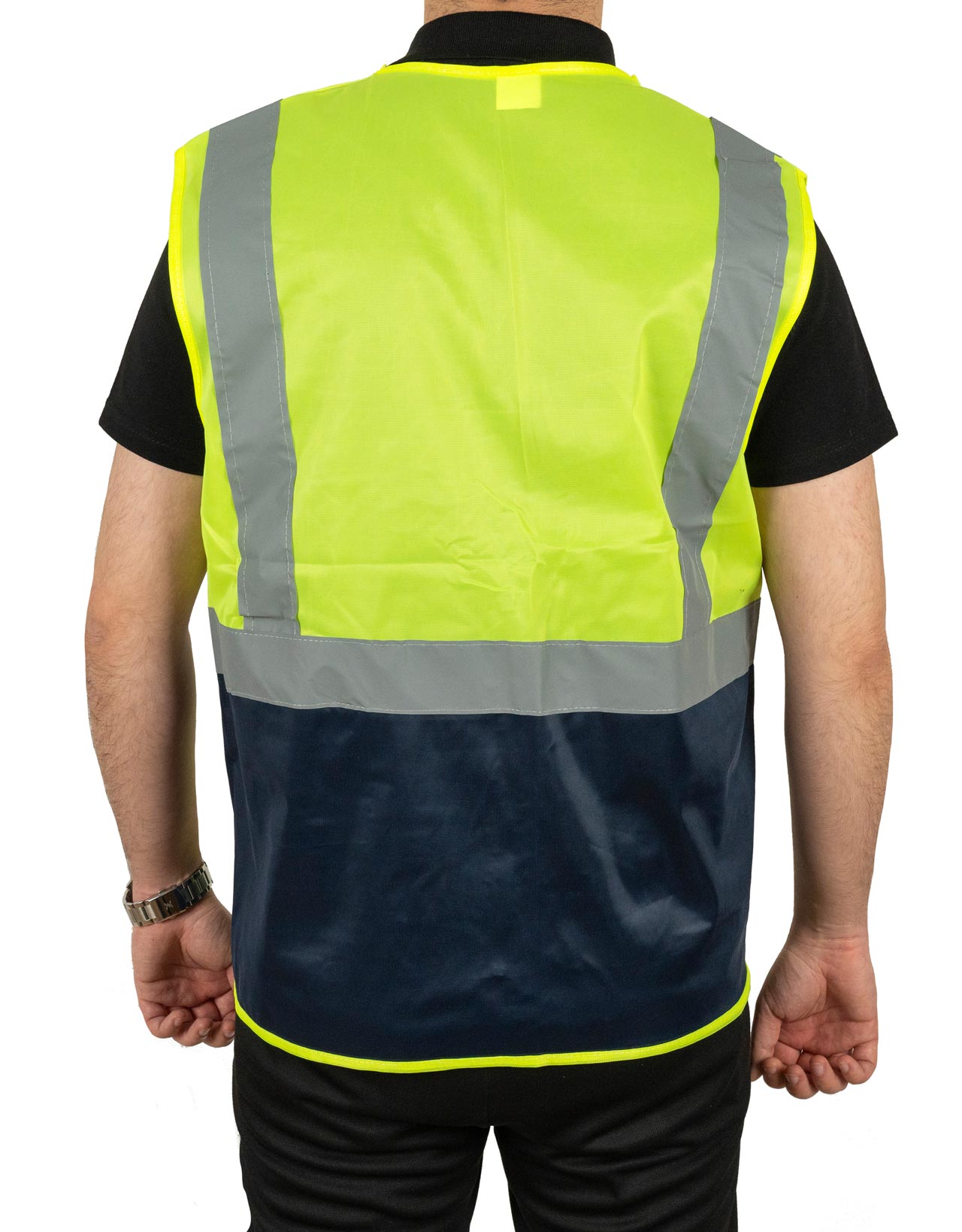 Reflektörlü Mühendis İkaz Yeleği | Sarı Lacivert Hi-Vis