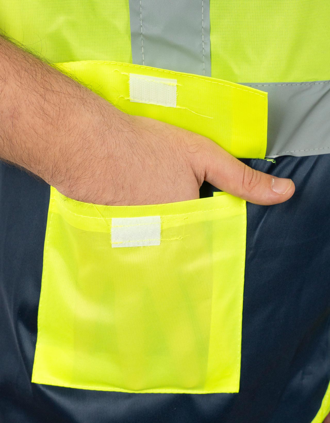 Reflektörlü Mühendis İkaz Yeleği | Sarı Lacivert Hi-Vis