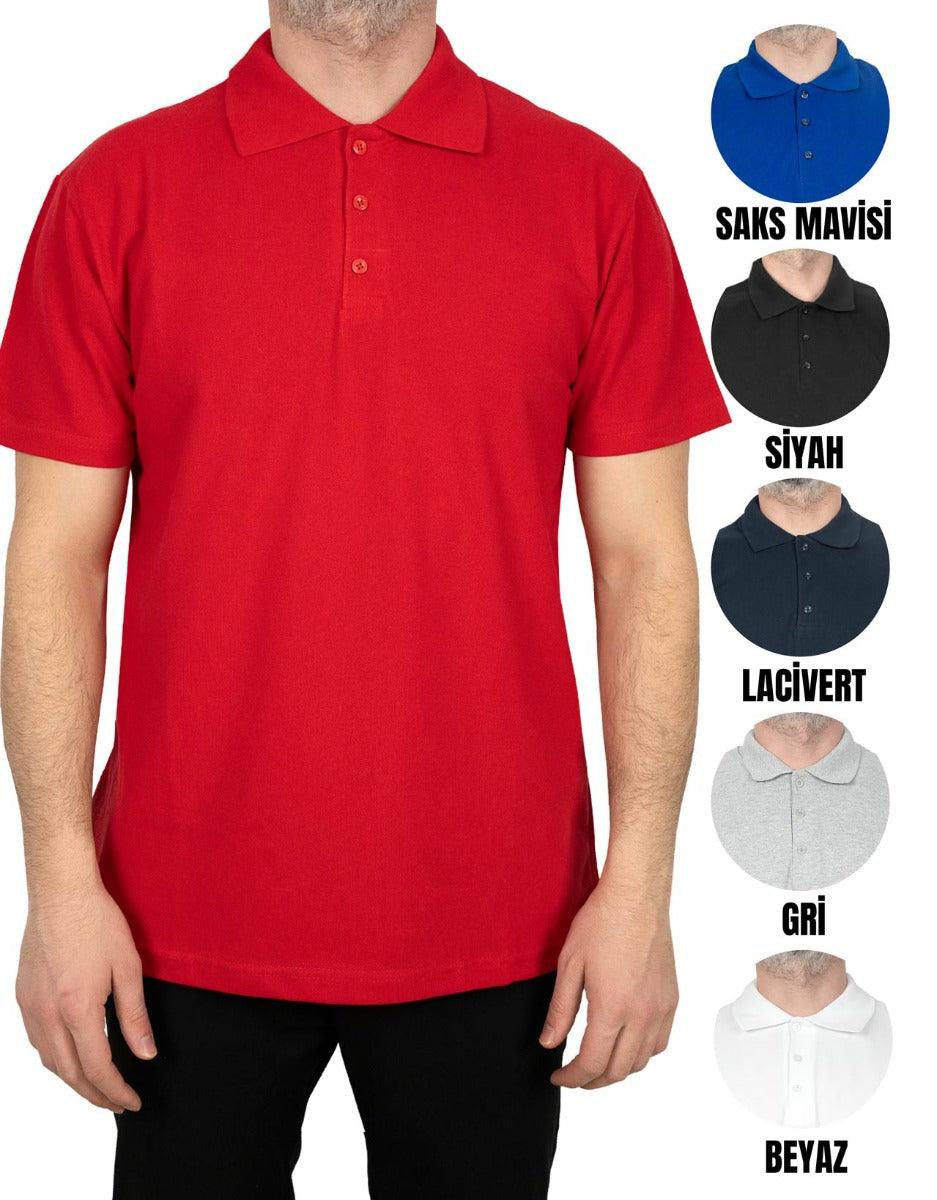 Toptan - Baskısız Polo Yaka Tişört Kırmızı Modelleri – istetisort.com