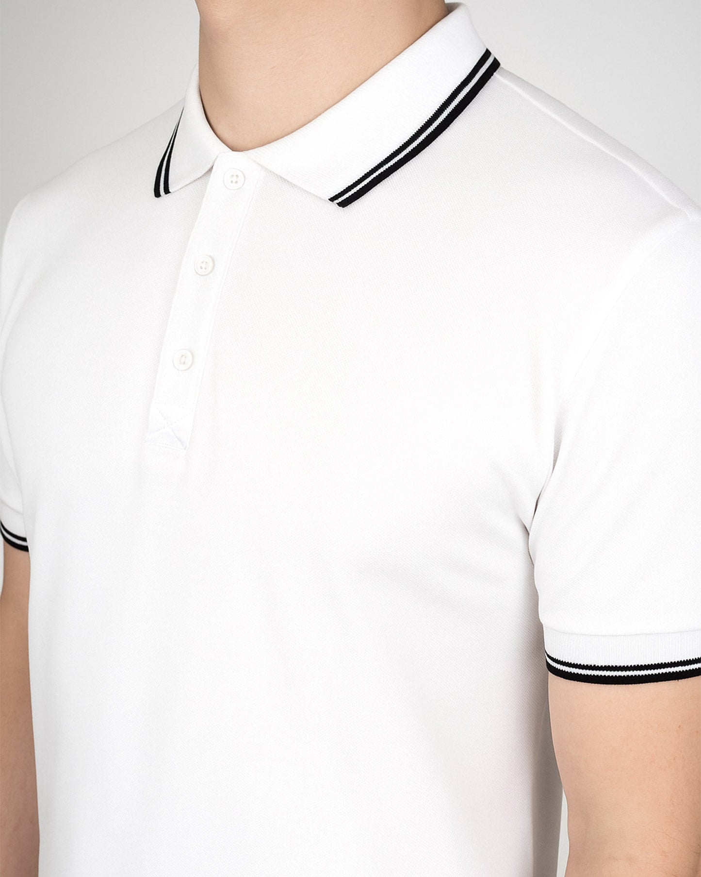 Baskılı Premium Polo Yaka Tişört Beyaz