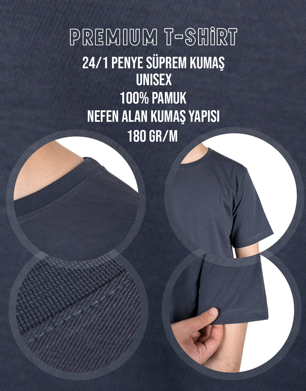 Premium Tişört Füme (Özelleştirilebilir)