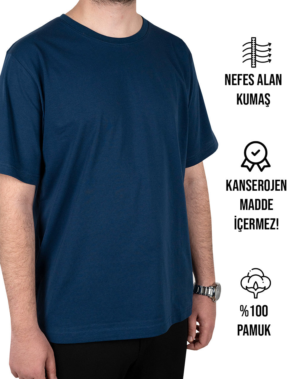 Premium Tişört İndigo Renk (Özelleştirilebilir)
