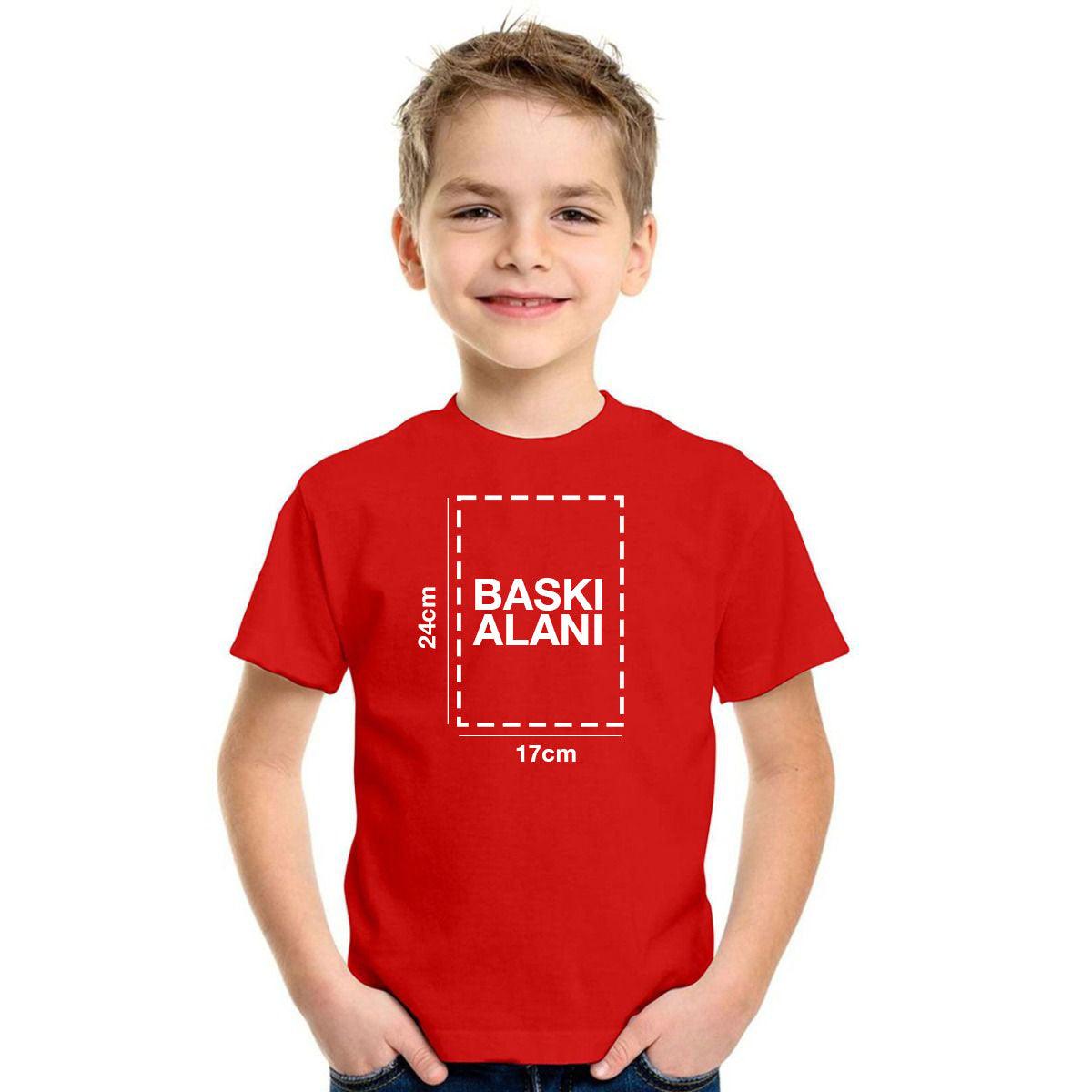 Baskılı Promosyon Çocuk Tişörtü - Kırmızı - istetisort.com