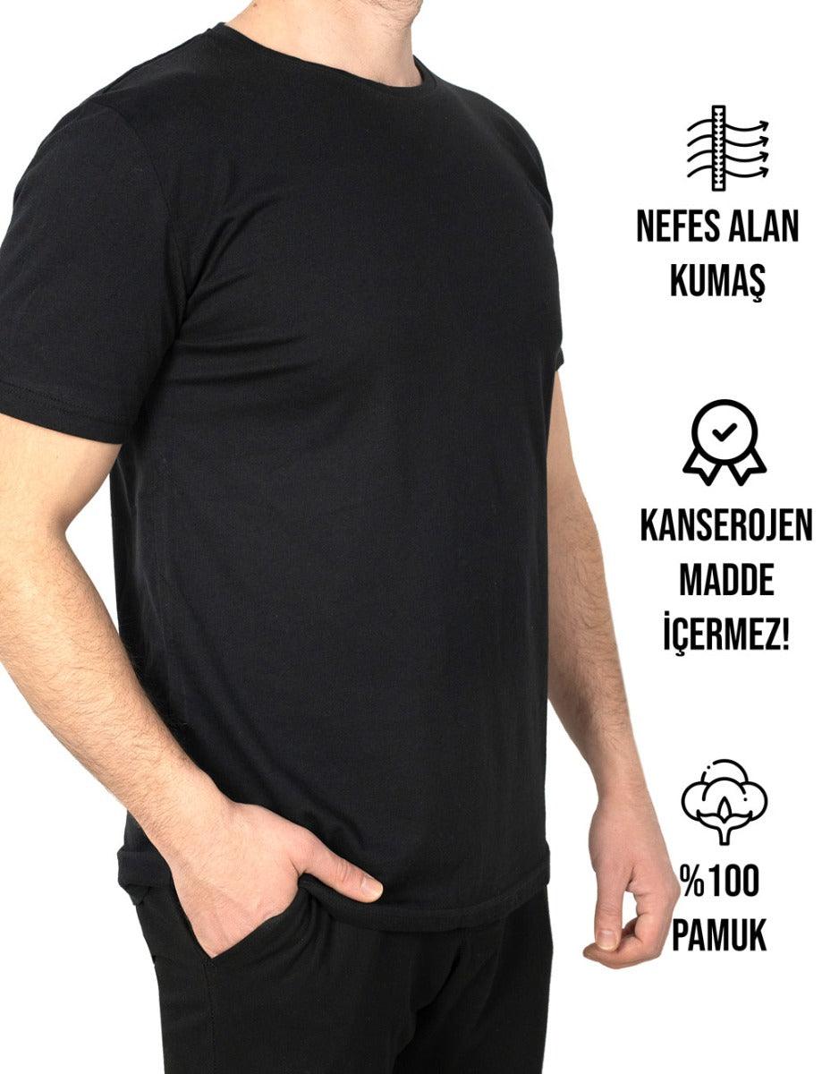 Basic T-shirt Siyah - Baskılı - istetisort.com