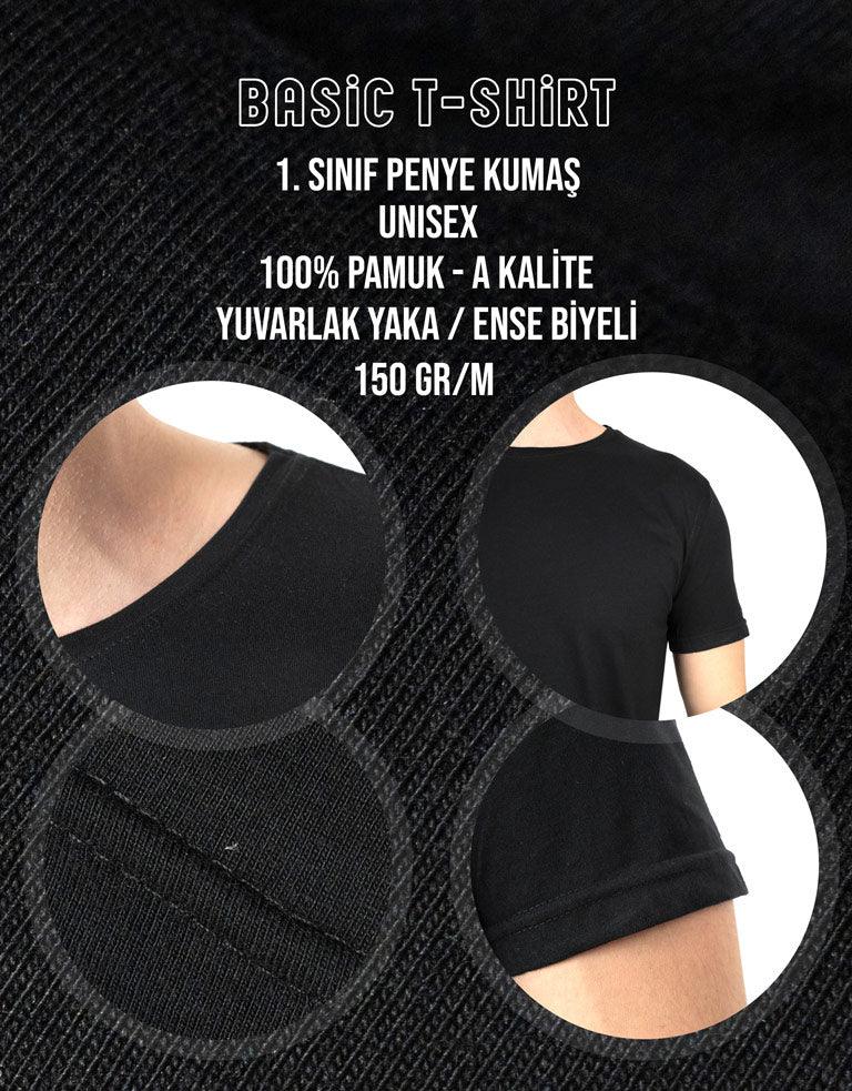 Basic T-shirt Siyah - Baskılı - istetisort.com