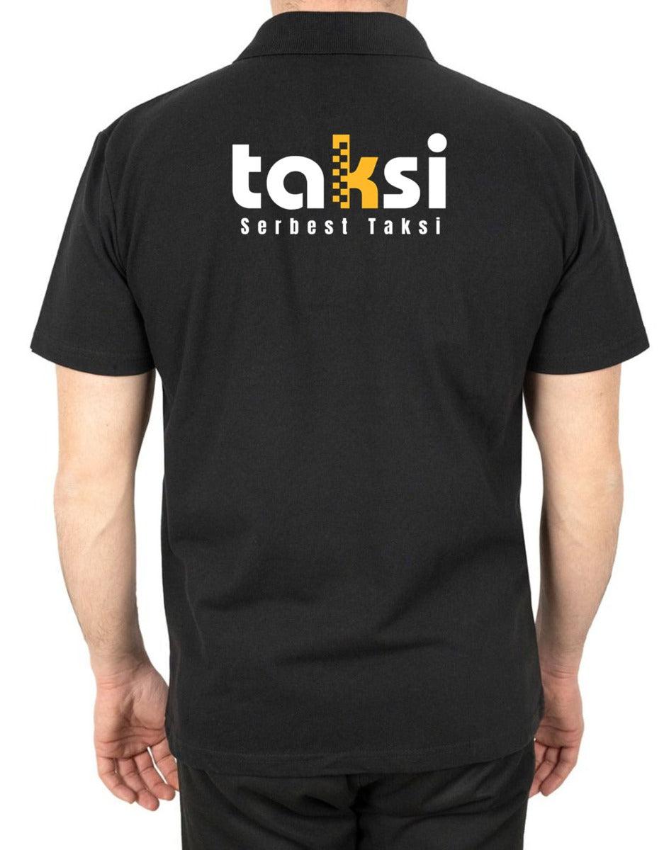 Polo Yaka Siyah Tişört - Dijital Baskılı - istetisort.com