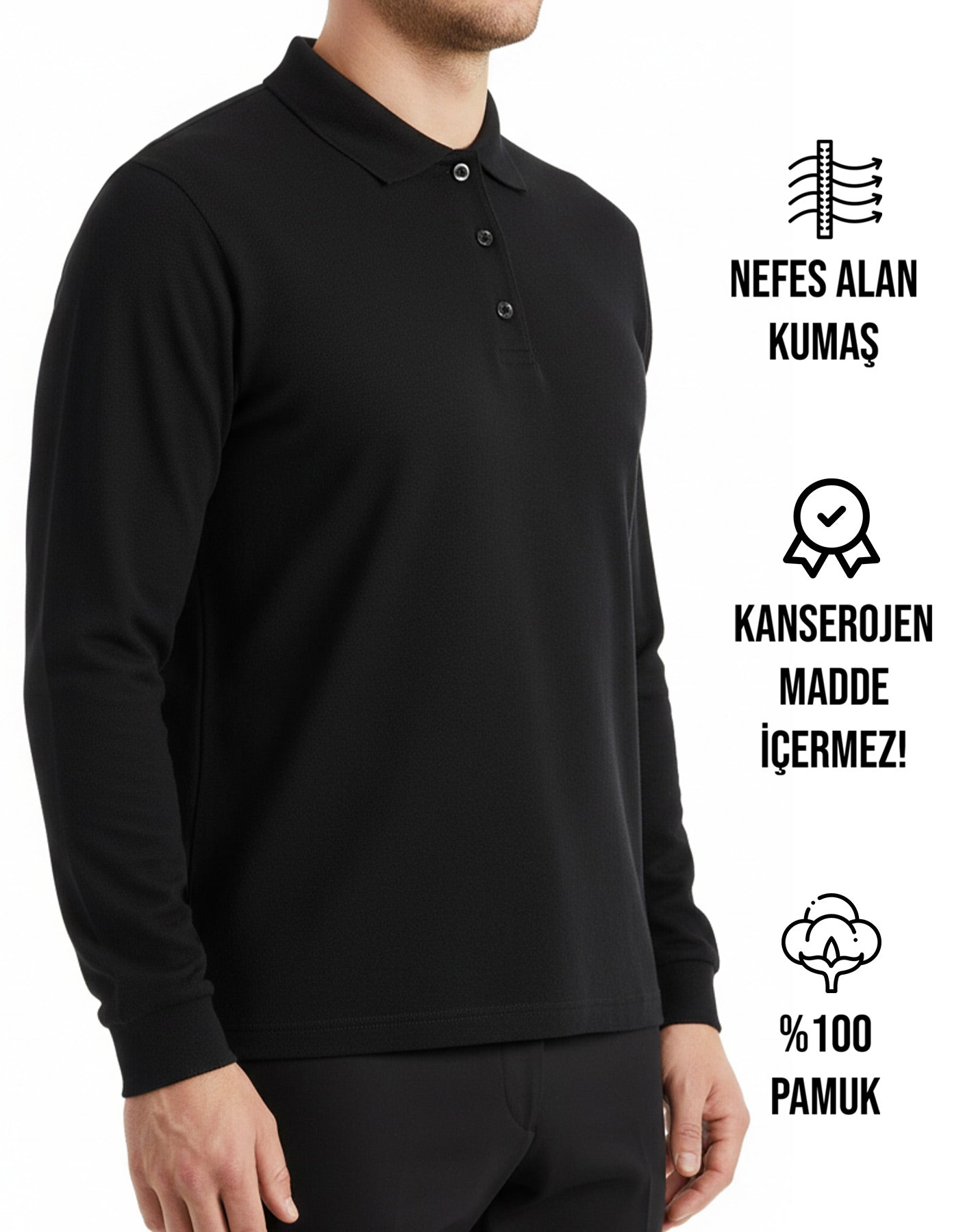 Toptan siyah logo baskılı iş kıyafeti polo yaka tişört