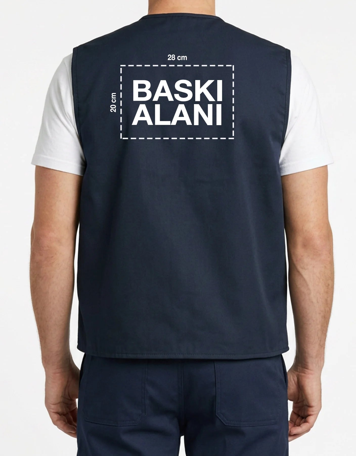 Bondit Kumaş Lacivert Yelek - Firmanıza Özel Logo Baskılı