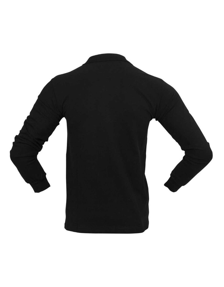 Uzun Kollu Sweatshirt - Polo Yaka Siyah - istetisort.com