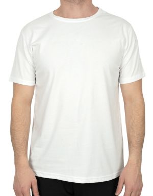 Minimalist tarzda beyaz Basic kısa kollu tişört