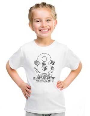 Kadınlar Günü Boyanabilir Çocuk Tişört 